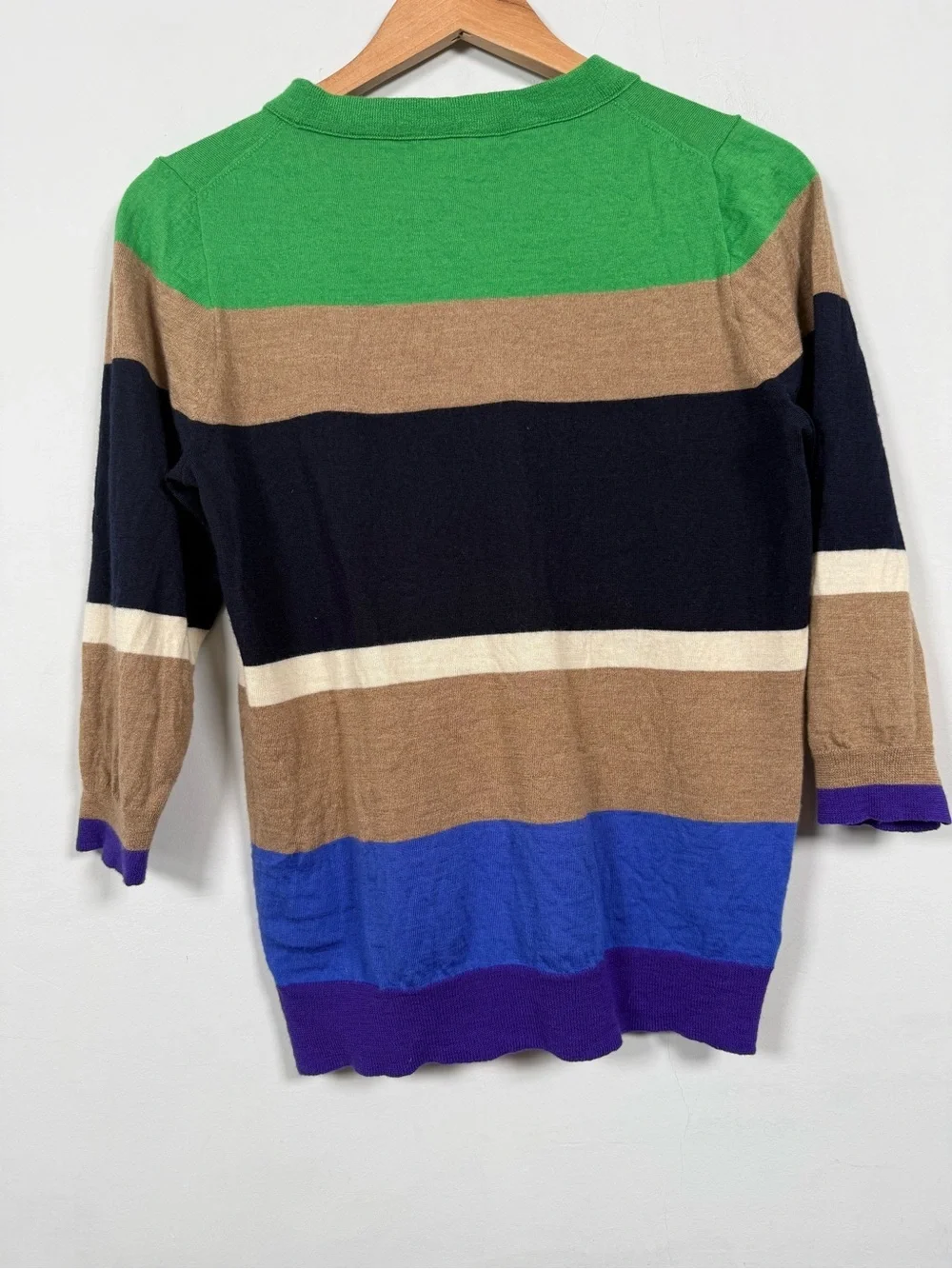 J. Crew Striped Merino Wool Crewneck Sweater, Size L